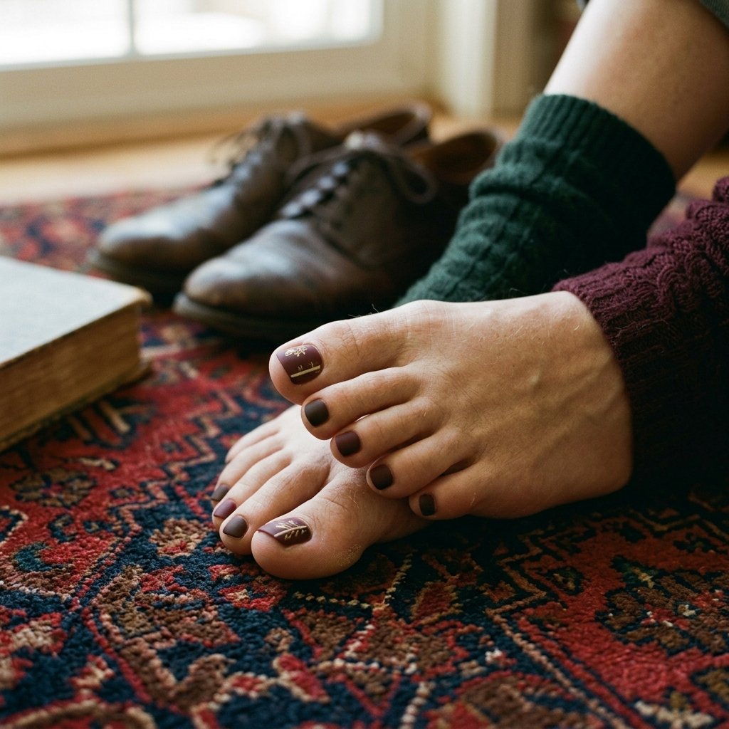 Dark Academia Toe Nail Ideas