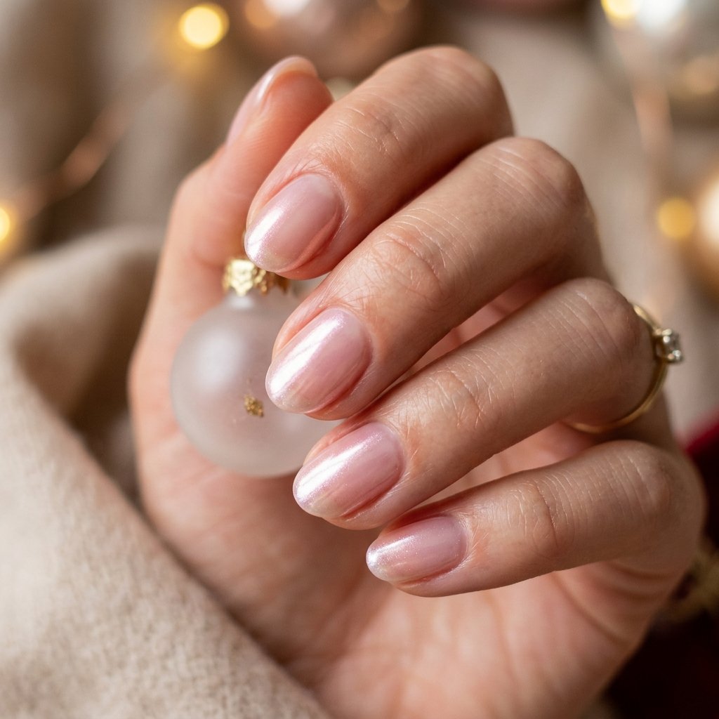 35 Gorgeous Chrome Christmas Nails Ideas to Try Now 26 Rose Quartz Minimalist Glaze