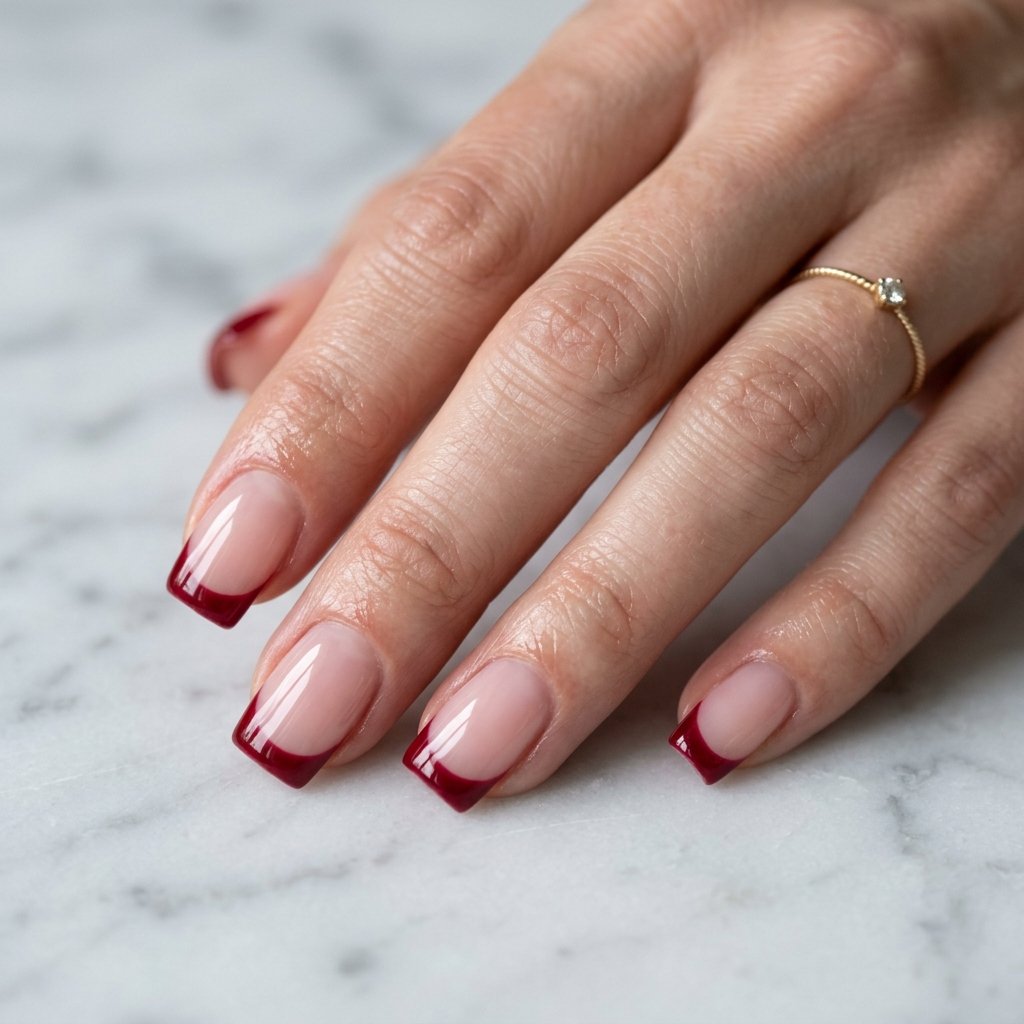 35 Cherry French Tip Nails Ideas You'll Want to Copy Right Now 2 Classic Cherry Red Tips