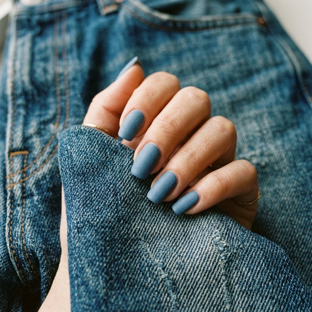 35 Stunning Light Blue Summer Nails Ideas for 2026 20 Soft Denim Summer Nails