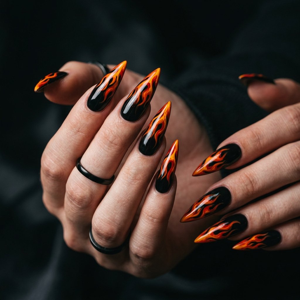 Aries Flame Nail Ideas