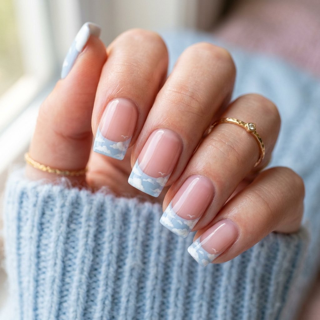 30 French Tip Nails Designs You'll Want to Copy 10 Cloud French Tip Ideas