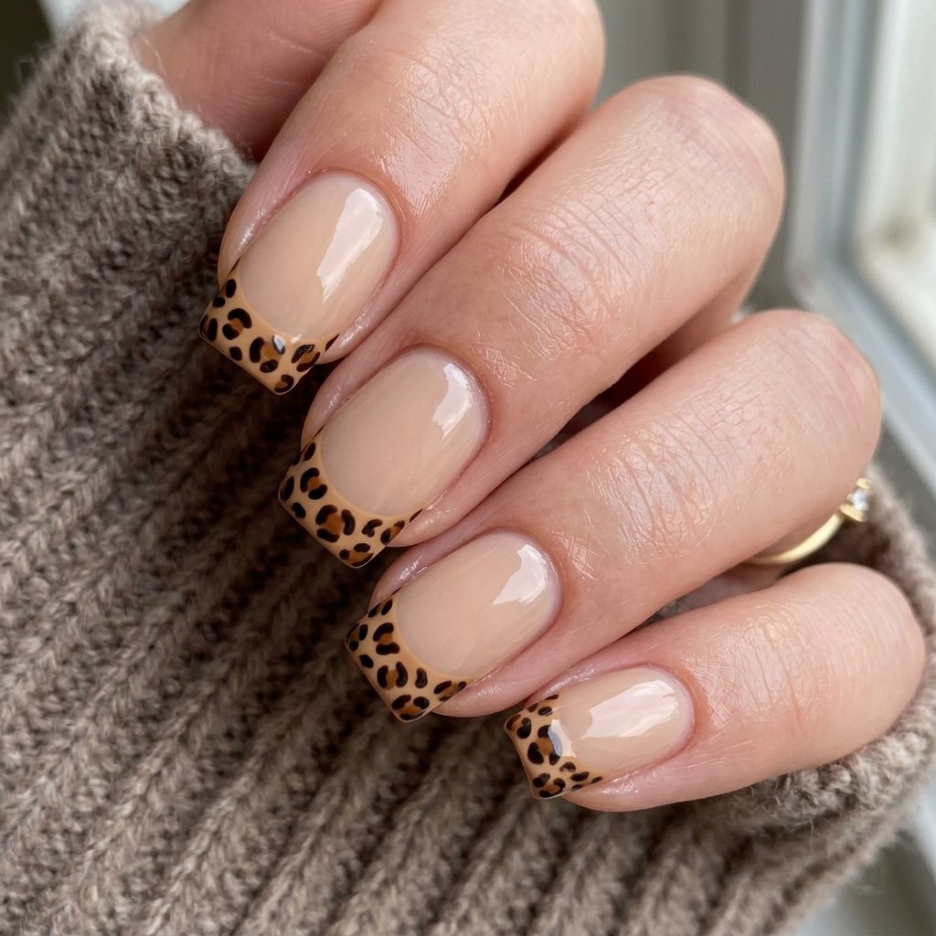 30 French Tip Nails Designs You'll Want to Copy 4 Animal Print French Tip Ideas