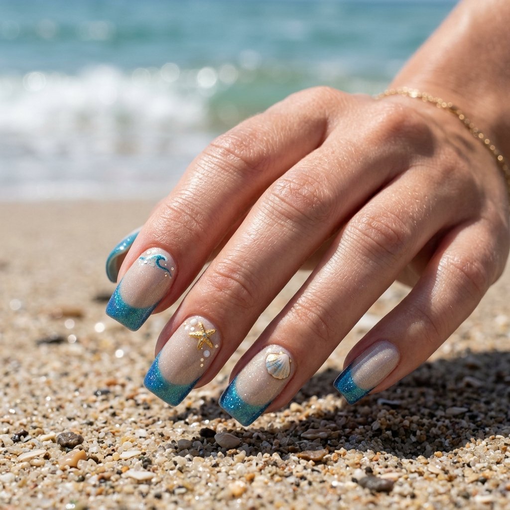 30 French Tip Nails Designs You'll Want to Copy 17 Beach French Tip Ideas