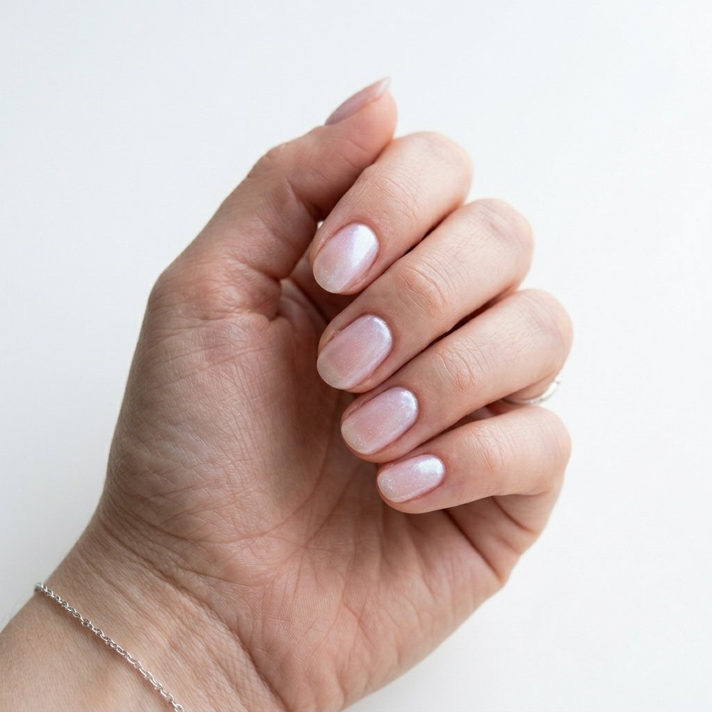 Frosty Pink Winter Nails