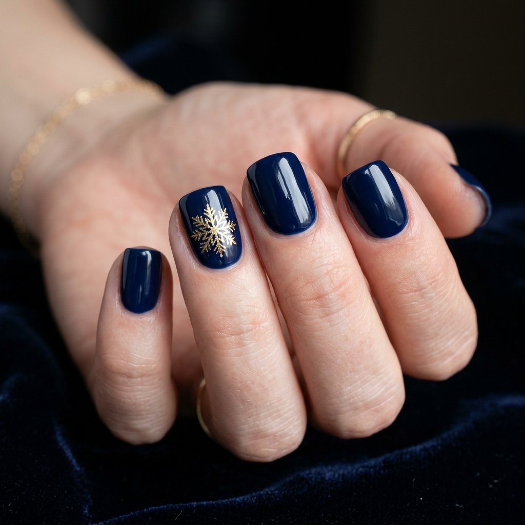 Navy Blue Winter Nails