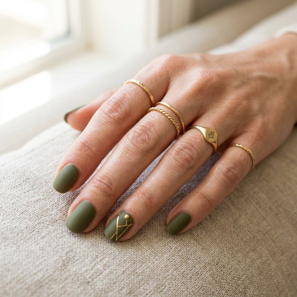 30 Best September Nails Designs for Fall 2026 16 Olive Green Nail Ideas