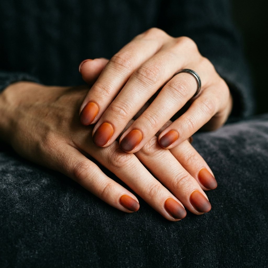 34 Best Orange Ombre Nails Ideas for Every Skin Tone & Season 2026 26 Dark Orange Ombre Nails Ideas