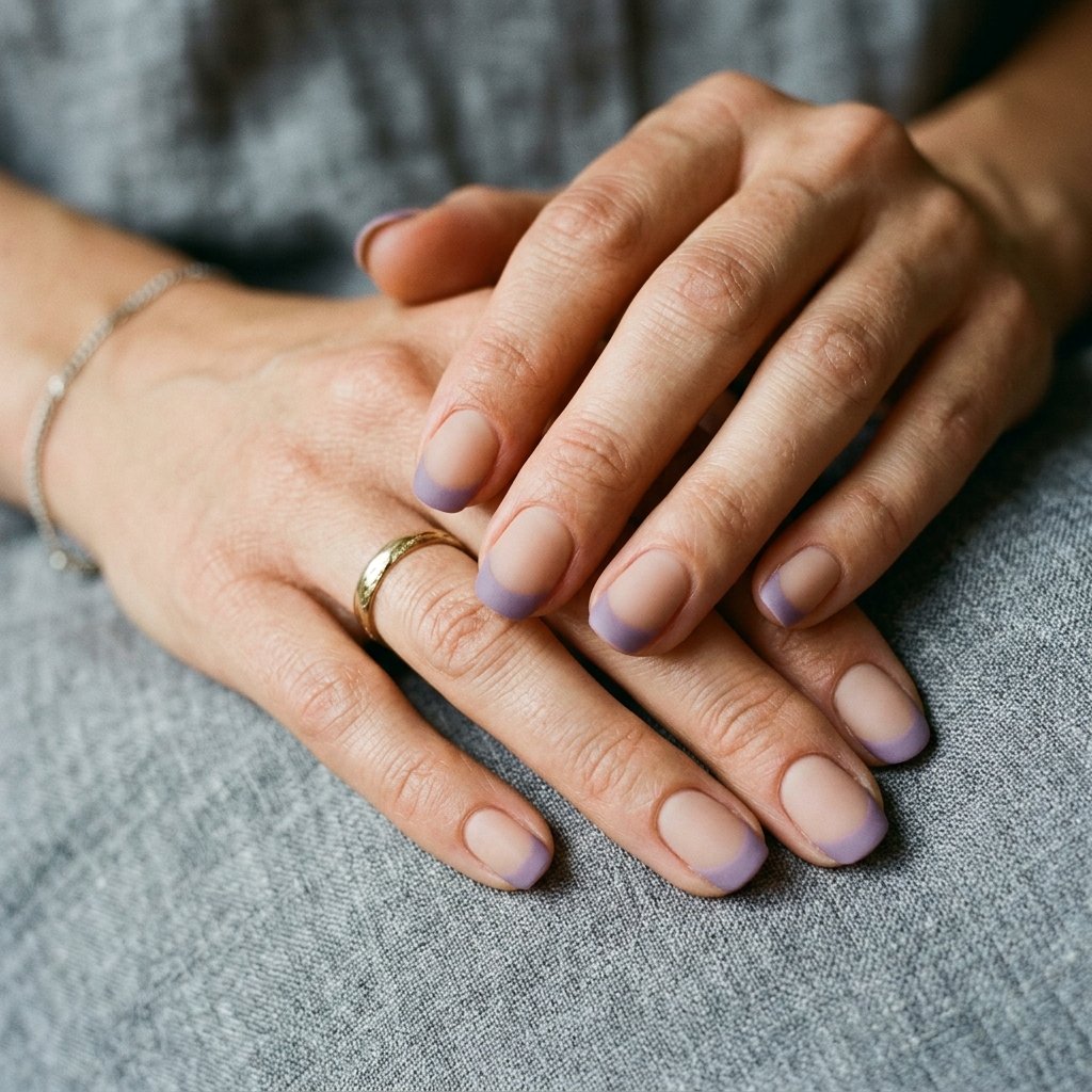 34 Fresh Purple French Tip Nails Ideas You Have Not Seen Before 19 Dusty Purple French Tip Nails Ideas