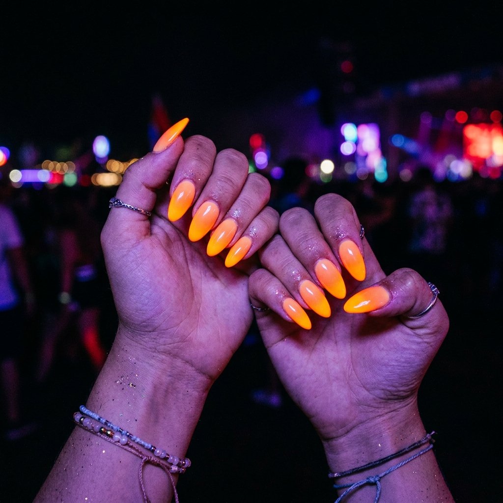 34 Best Orange Ombre Nails Ideas for Every Skin Tone & Season 2026 15 Neon Orange Ombre Nails Ideas