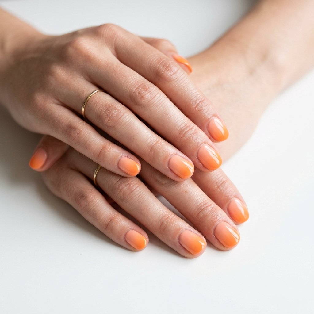 34 Best Orange Ombre Nails Ideas for Every Skin Tone & Season 2026 17 Short Orange Ombre Nails Ideas