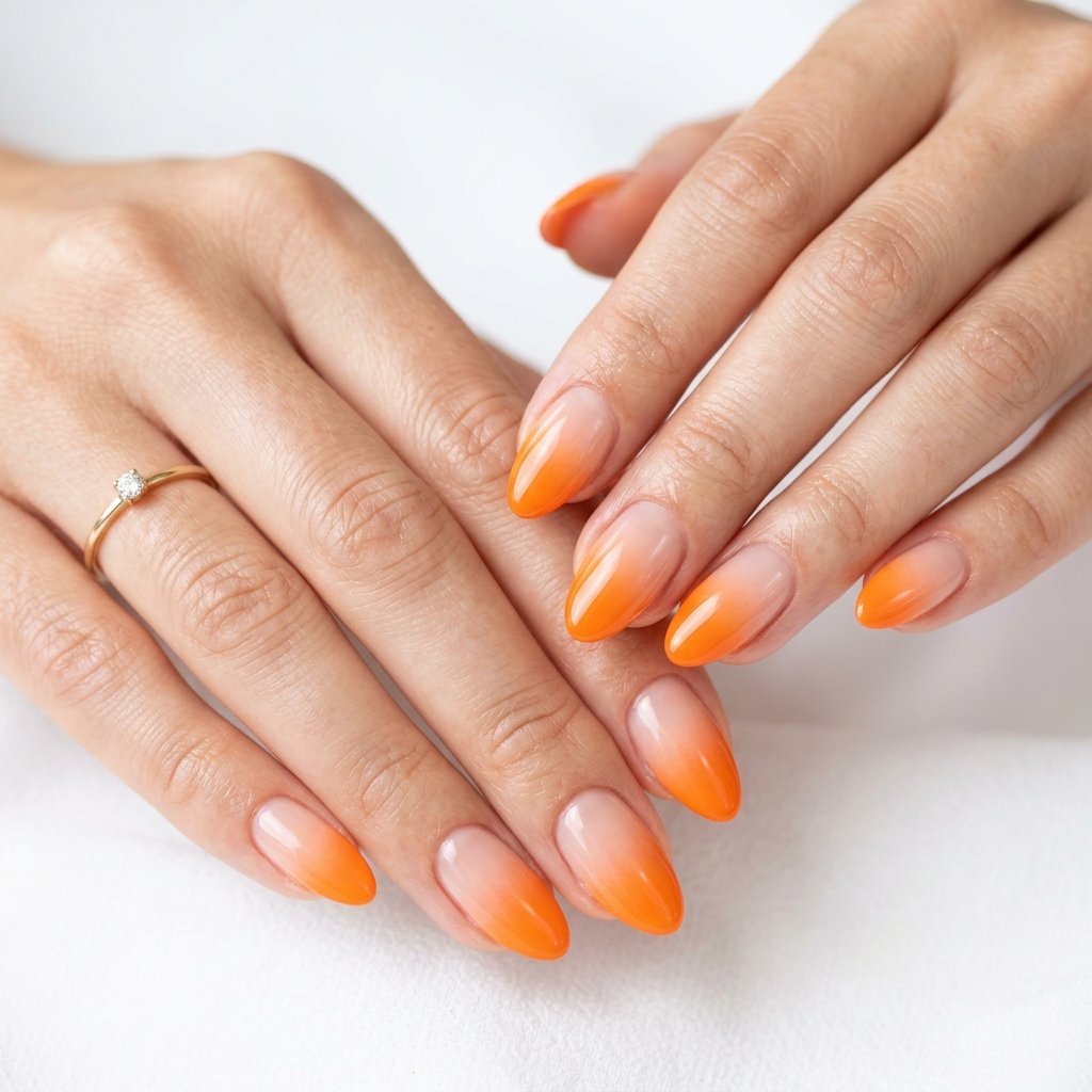 34 Best Orange Ombre Nails Ideas for Every Skin Tone & Season 2026 27 Orange Ombre French Tip Nails Ideas