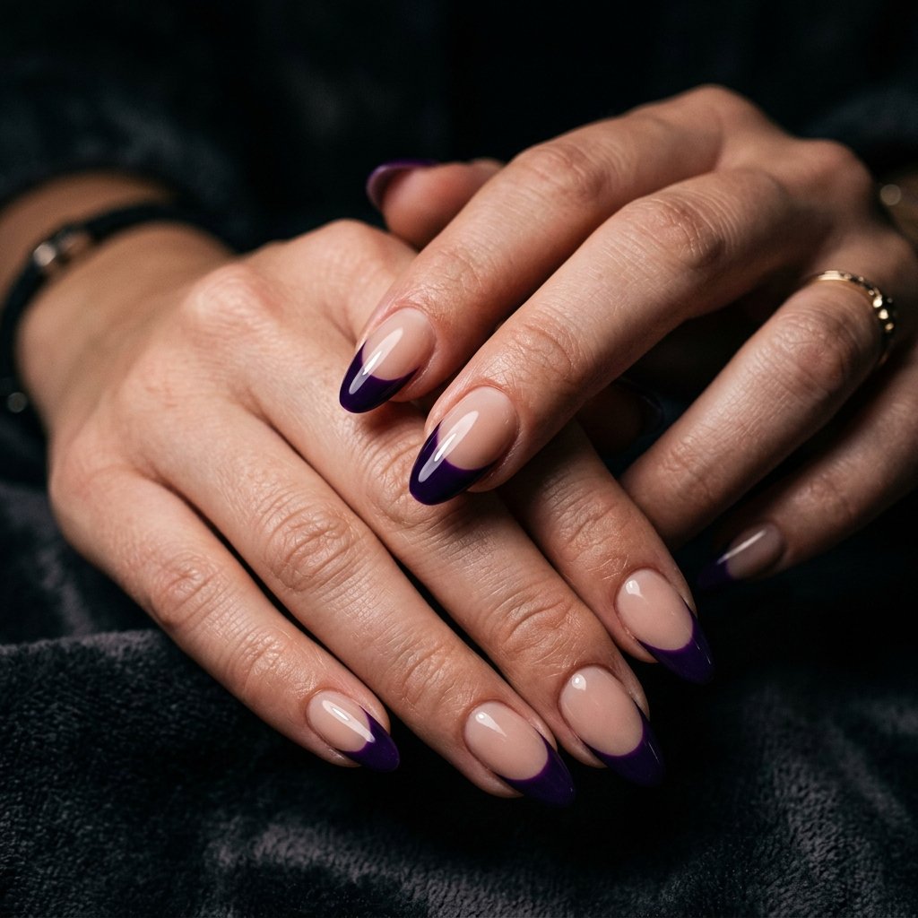 34 Fresh Purple French Tip Nails Ideas You Have Not Seen Before 3 Dark Purple French Tip Nails Ideas