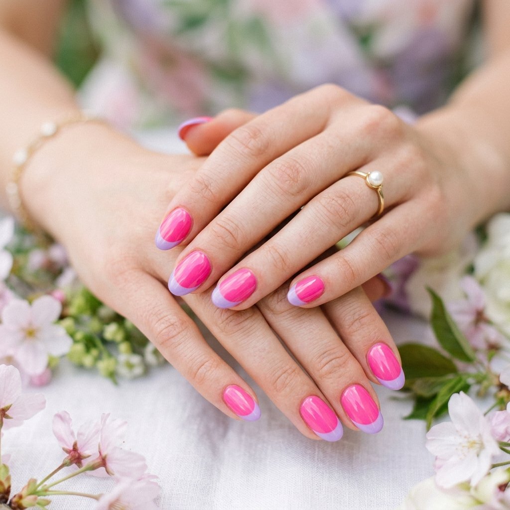 34 Fresh Purple French Tip Nails Ideas You Have Not Seen Before 18 Purple and Pink French Tip Nails Ideas