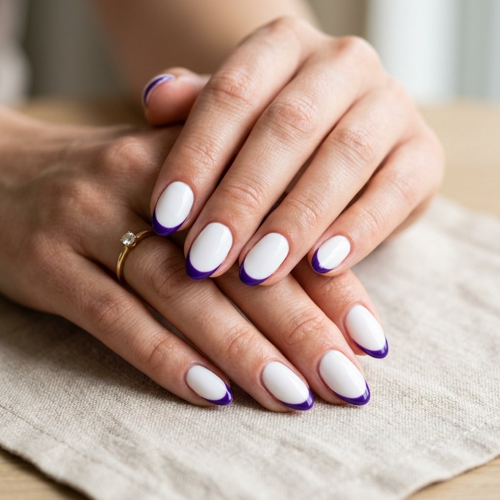 34 Fresh Purple French Tip Nails Ideas You Have Not Seen Before 10 Purple and White French Tip Nails Ideas