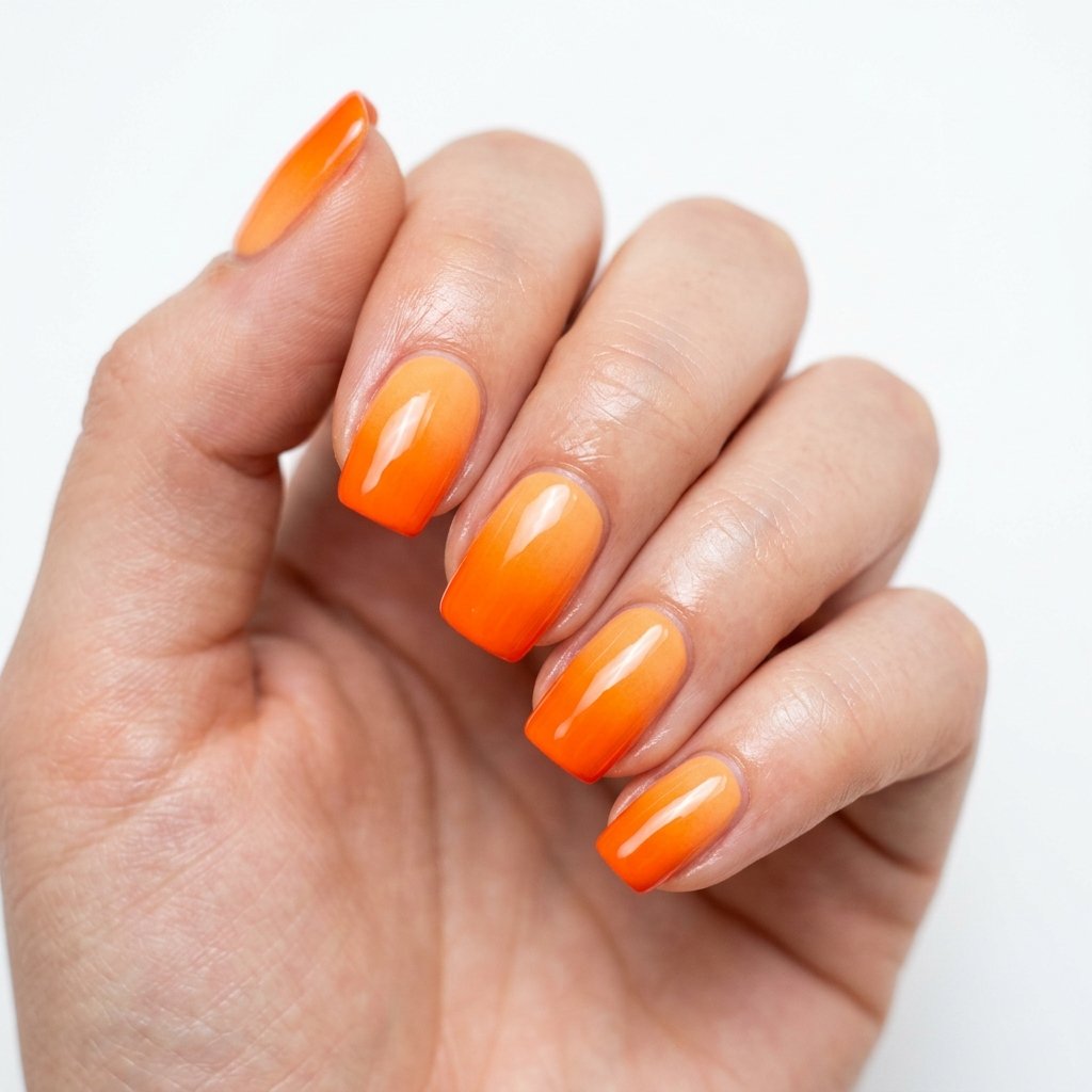 34 Best Orange Ombre Nails Ideas for Every Skin Tone & Season 2026 32 Tangerine Ombre Nails Ideas