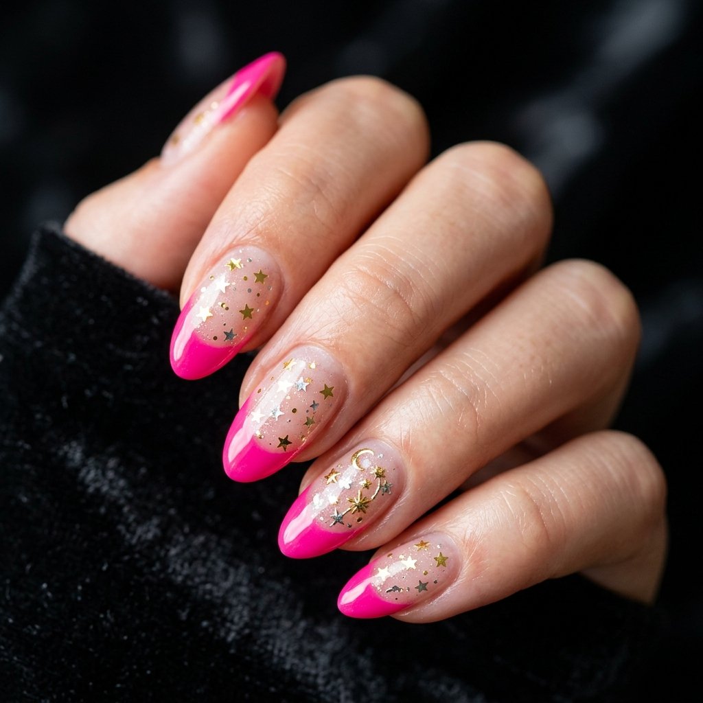 35 Best Hot Pink French Tip Nails – From Classic to Bold 26 Star French Tip Nails Pink
