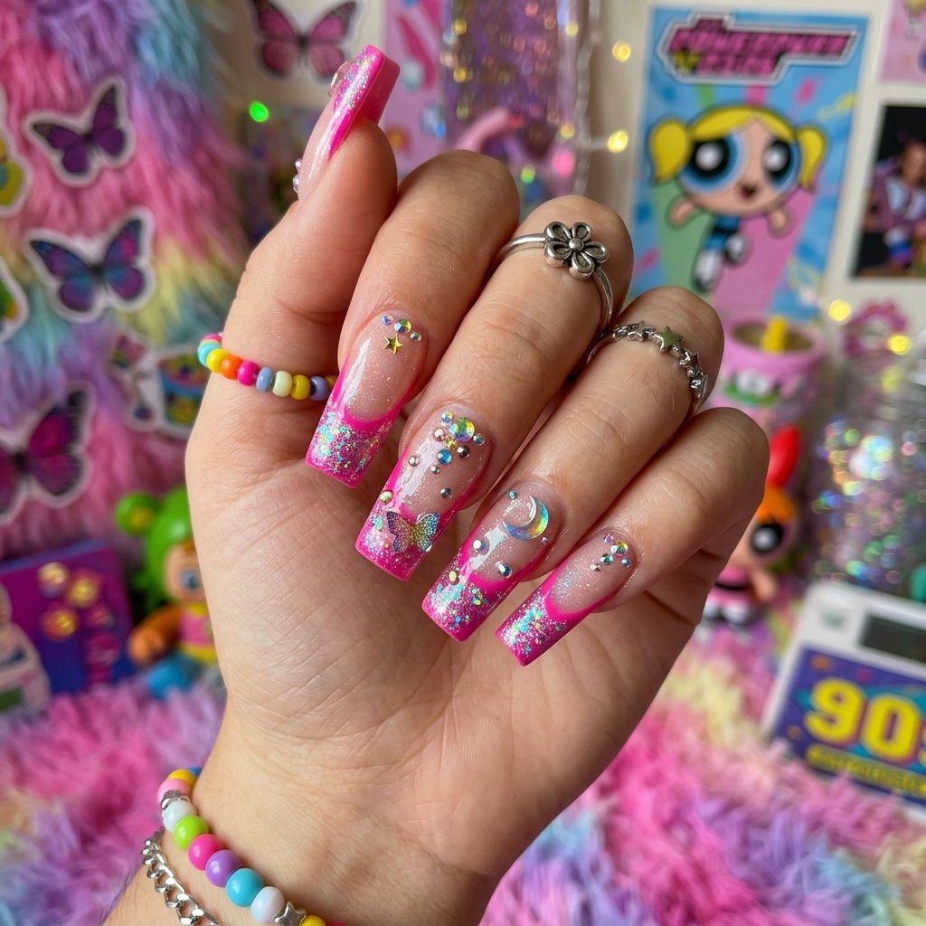 35 Best Hot Pink French Tip Nails – From Classic to Bold 36 Y2K Hot Pink French Tip Nails