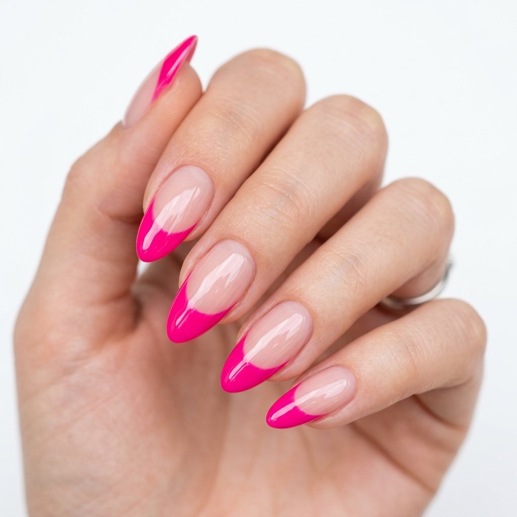 35 Best Hot Pink French Tip Nails – From Classic to Bold 7 Hot Pink Gel French Tips