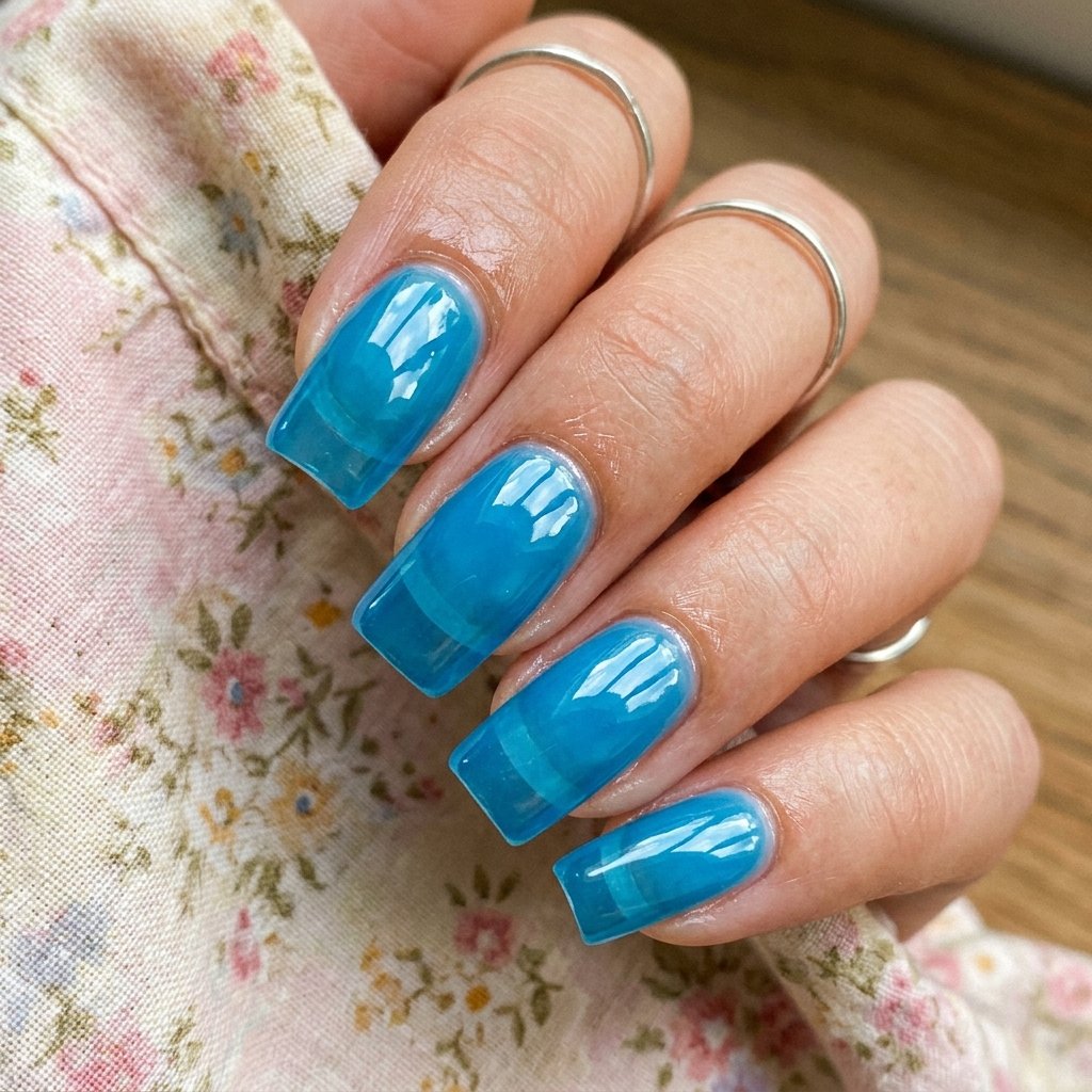 35 Stunning Light Blue Summer Nails Ideas for 2026 28 Sheer Jelly Blue Nails