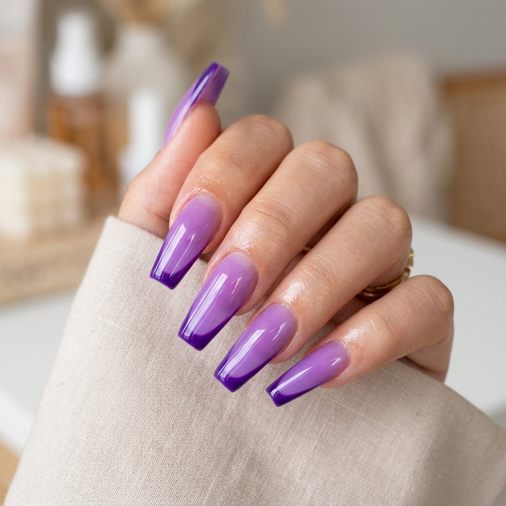 34 Fresh Purple French Tip Nails Ideas You Have Not Seen Before 16 Purple Acrylic French Tip Nails Ideas