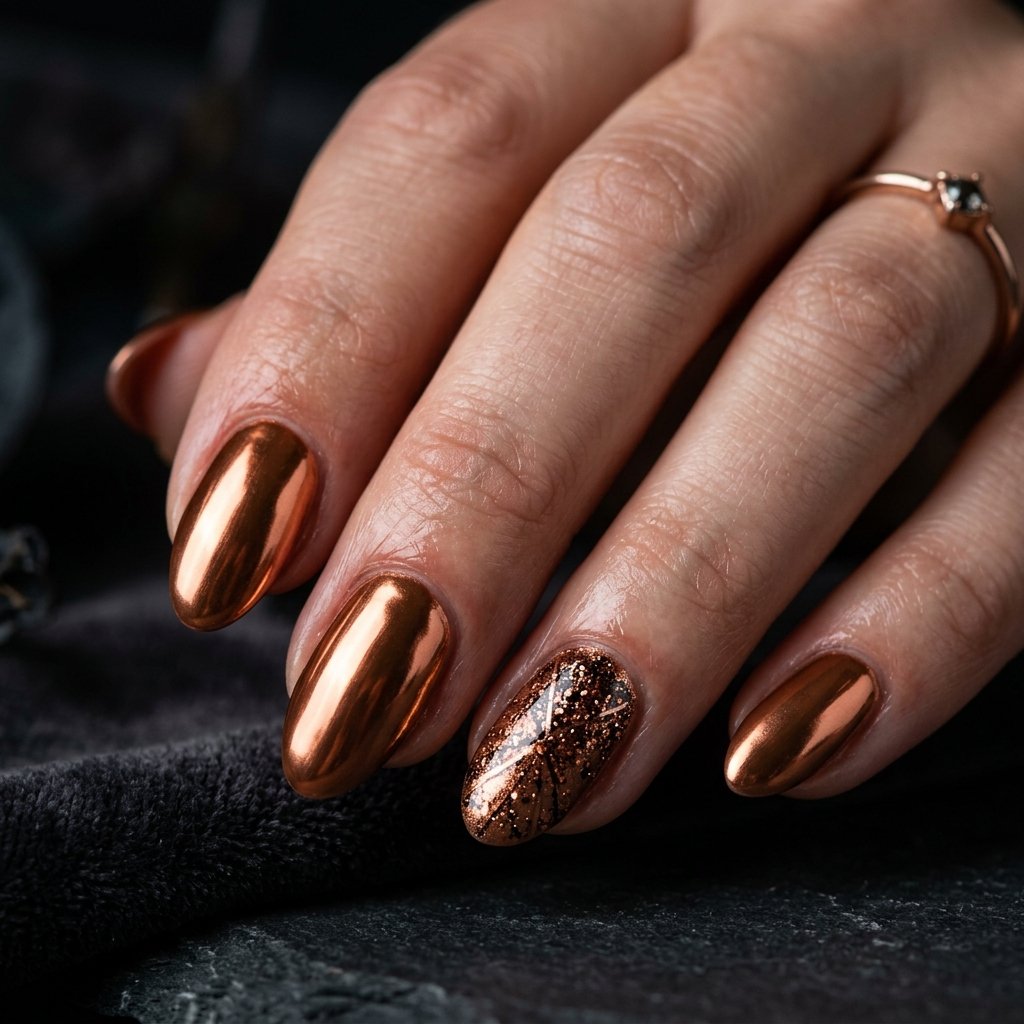 Metallic Copper Nail Ideas