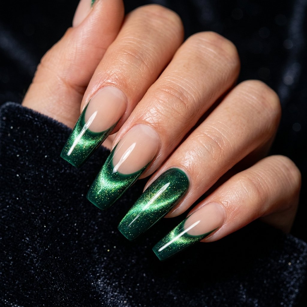 Cat Eye Shimmer Green Tip Ideas