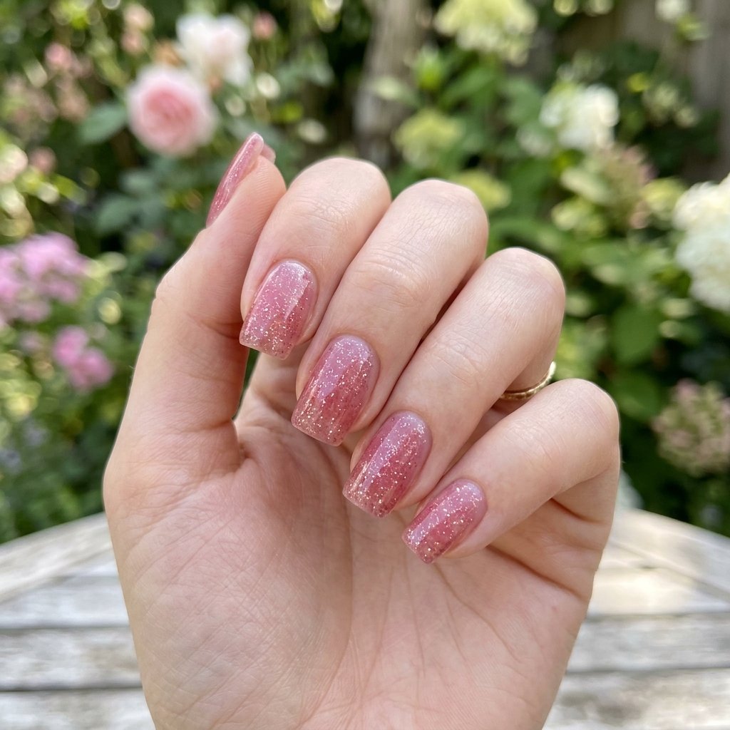 35 Stunning Red Sparkly Nails Ideas to Try for Pure Glamour 15 Sheer Raspberry Glitter Tint