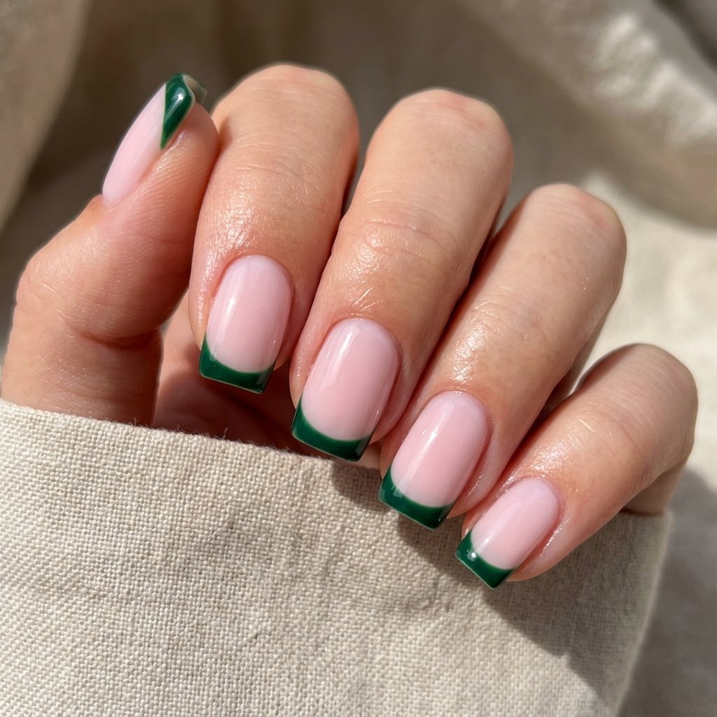 Pink Contrast Green Tip Ideas
