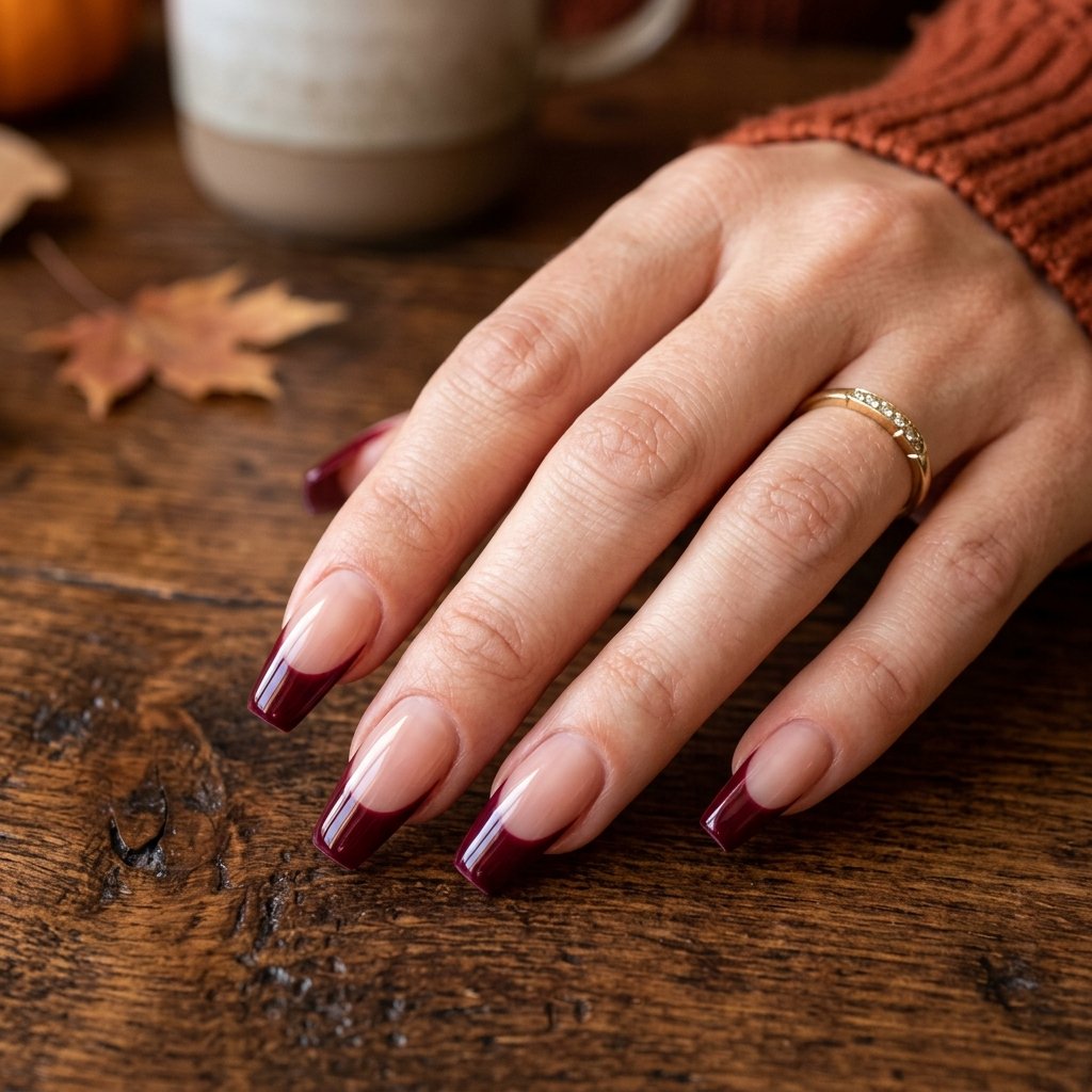 35 Cherry French Tip Nails Ideas You'll Want to Copy Right Now 14 Burgundy Cherry Tips