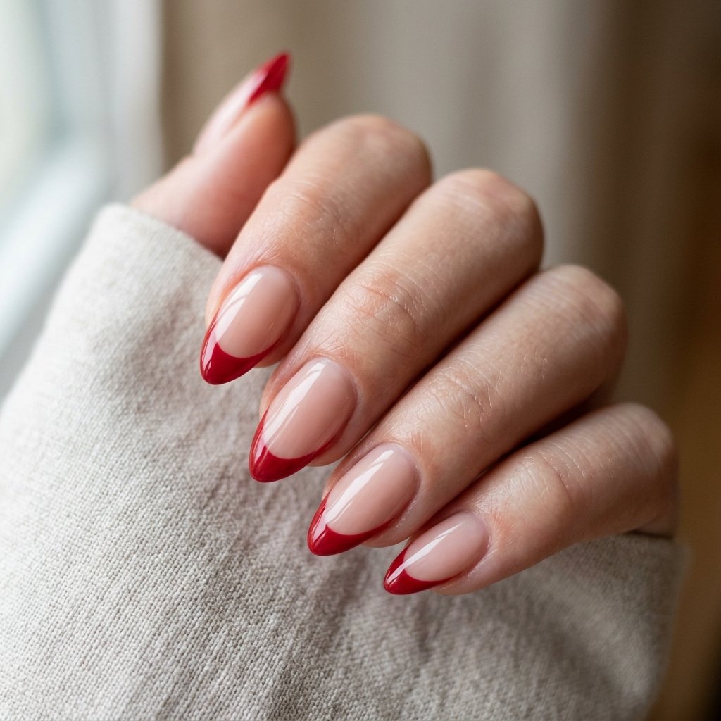 35 Cherry French Tip Nails Ideas You'll Want to Copy Right Now 22 Almond Shape Cherry Tips