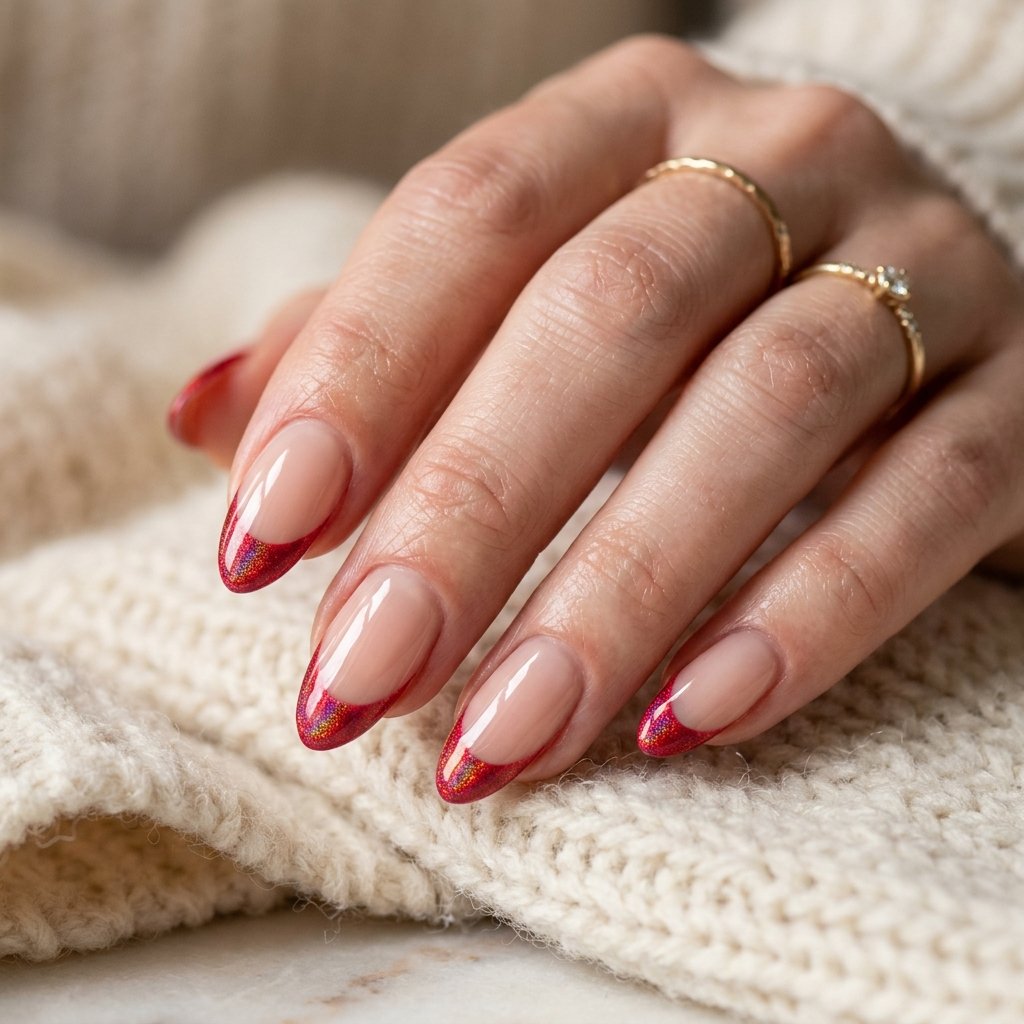 35 Cherry French Tip Nails Ideas You'll Want to Copy Right Now 28 Iridescent Cherry Tips