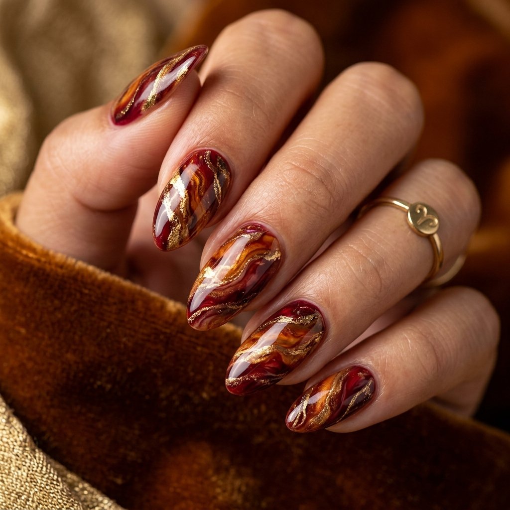 Aries Marble Nail Ideas