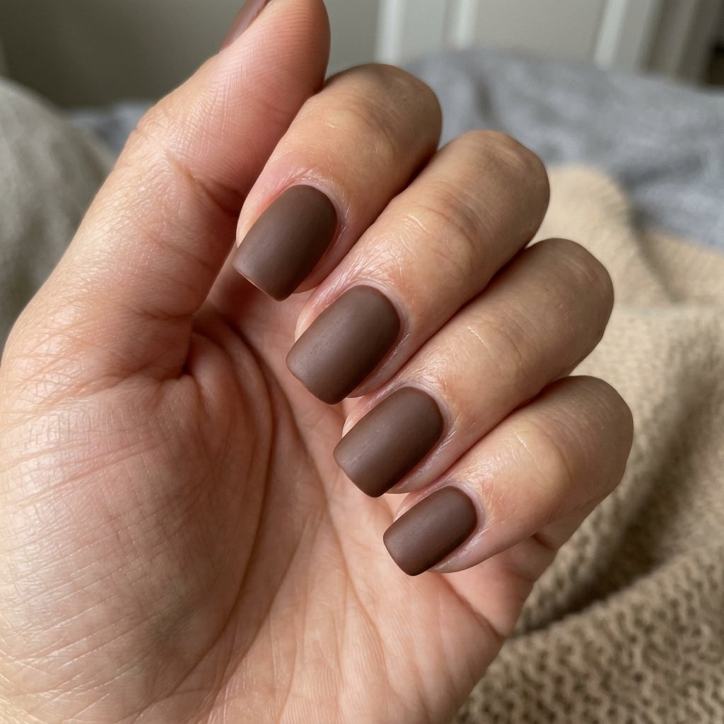 Matte Brown Nail Ideas