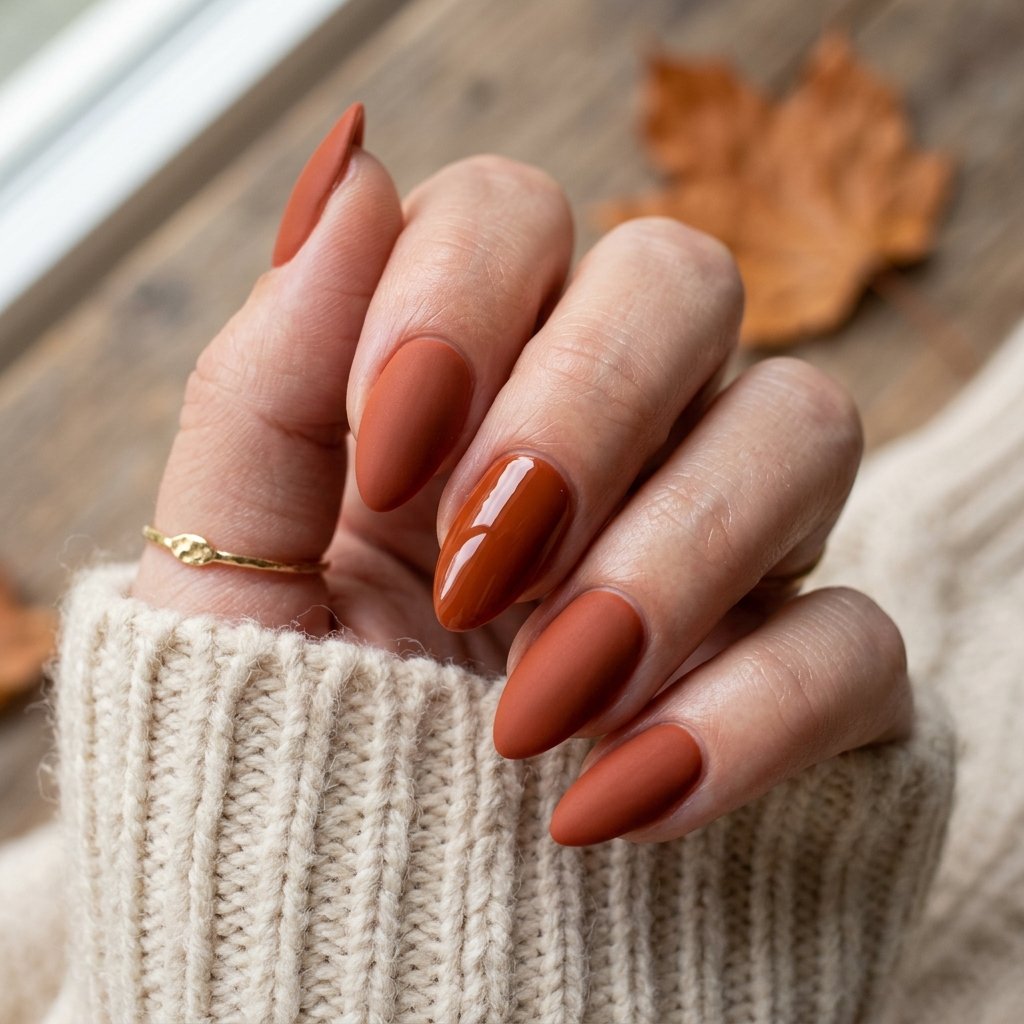 35 Best Thanksgiving Nails Ideas You Need to Try This Year 2026 15 Matte Thanksgiving Nail Designs