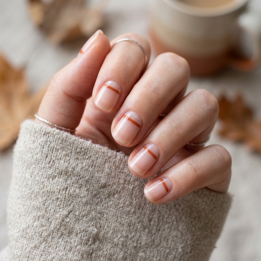 35 Modern Orange Fall Nails Ideas From Rust to Pumpkin 23 Orange Minimalist Nail Ideas