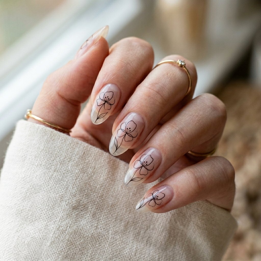 35 White Nails with Flowers: Simple to Stunning Ideas for 2026 7 Minimalist White Flower Nails