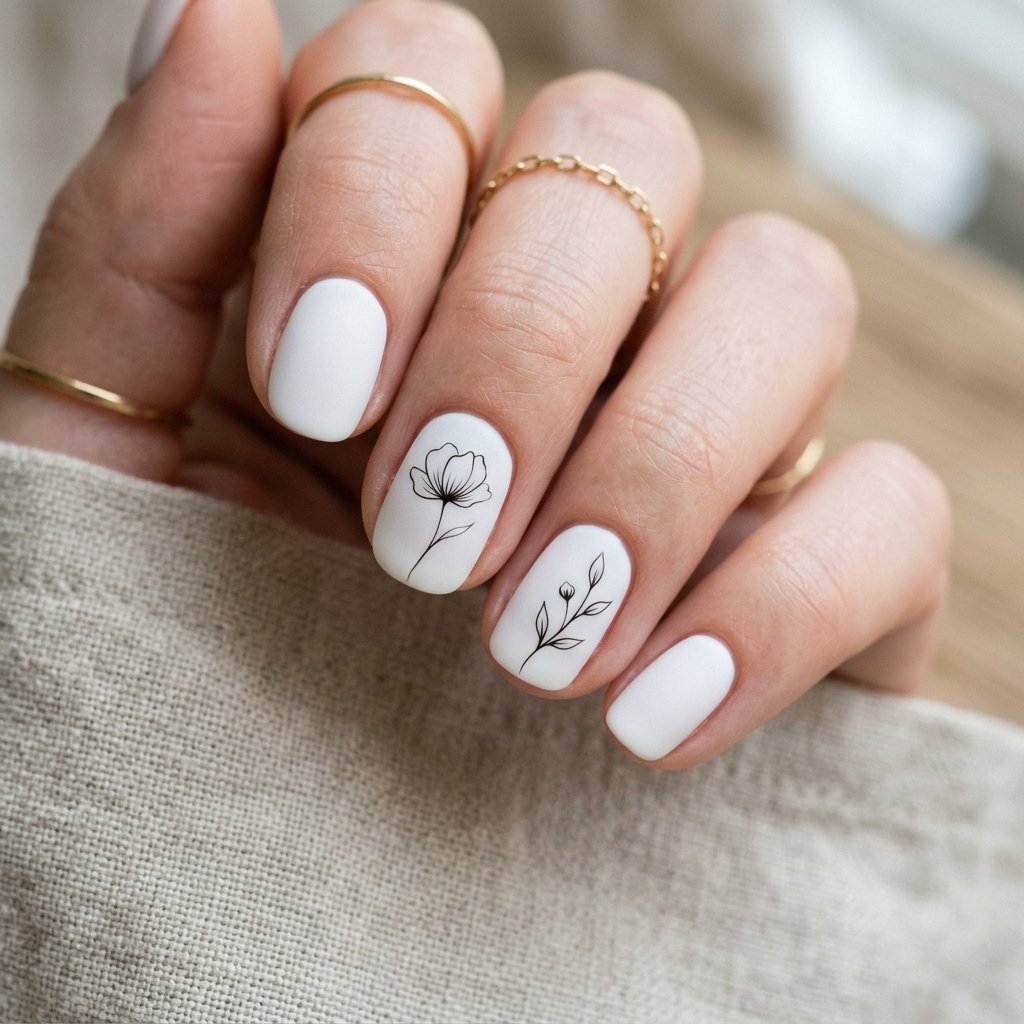 35 White Nails with Flowers: Simple to Stunning Ideas for 2026 8 White Acrylic Nails with Flowers
