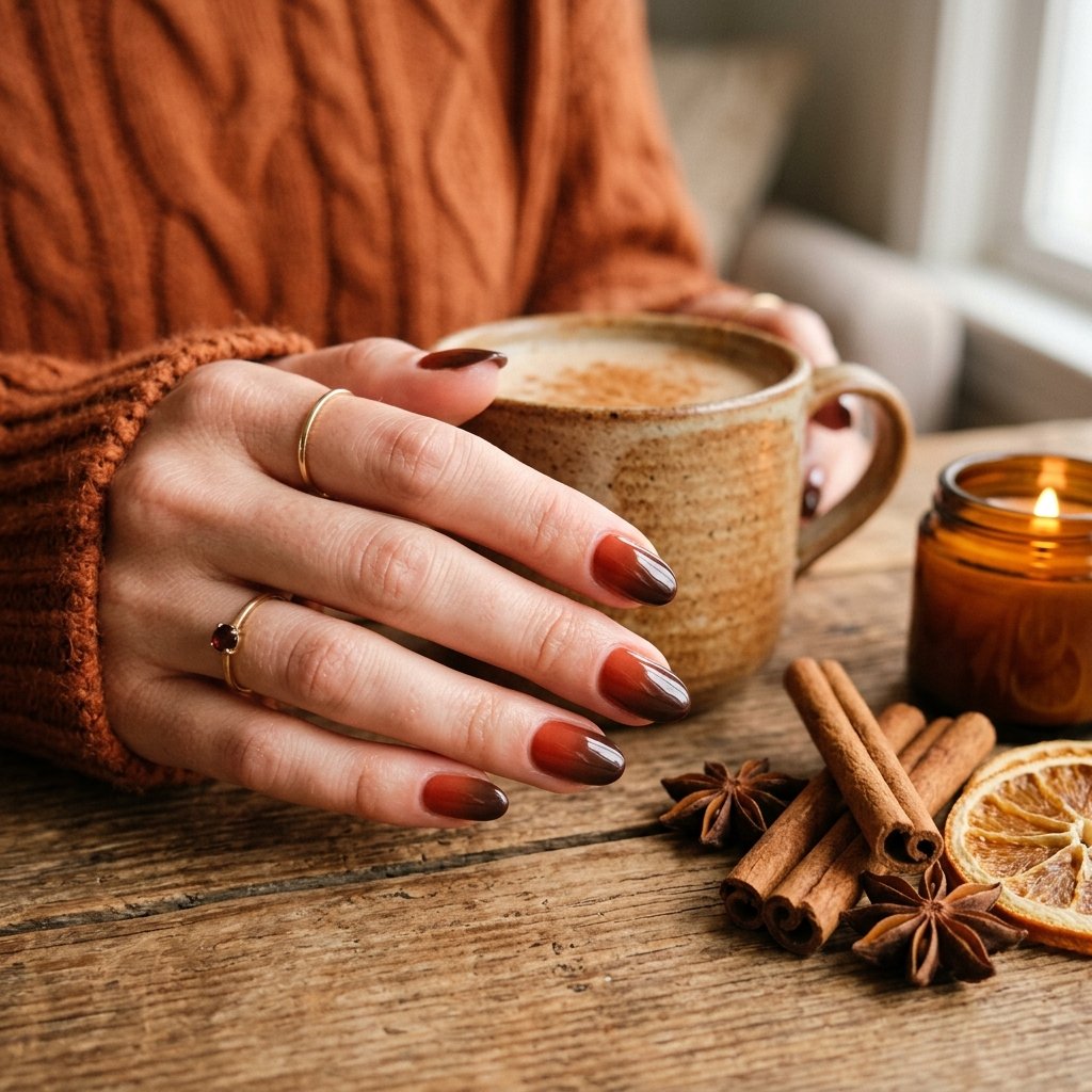 35 Gorgeous Fall Ombre Nails Ideas for Every Mood 34 Cinnamon Spice Ombre Nail Ideas