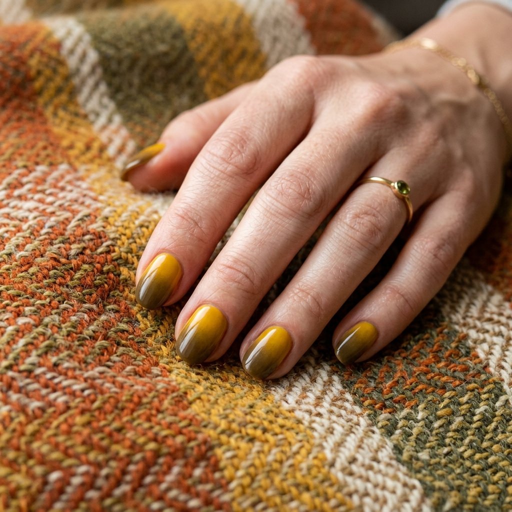 35 Gorgeous Fall Ombre Nails Ideas for Every Mood 32 Mustard Yellow Ombre Nail Ideas