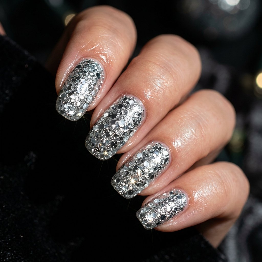 Glitter Winter Nails