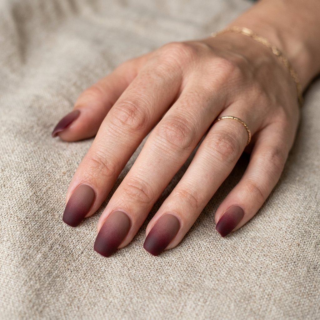 35 Gorgeous Fall Ombre Nails Ideas for Every Mood 6 Matte Fall Ombre Nail Ideas