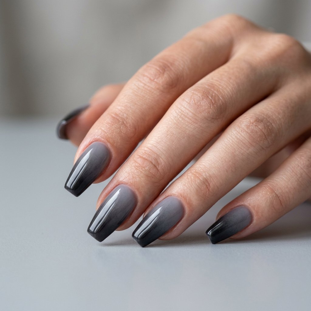 35 Gorgeous Fall Ombre Nails Ideas for Every Mood 35 Smoky Grey Ombre Nail Ideas