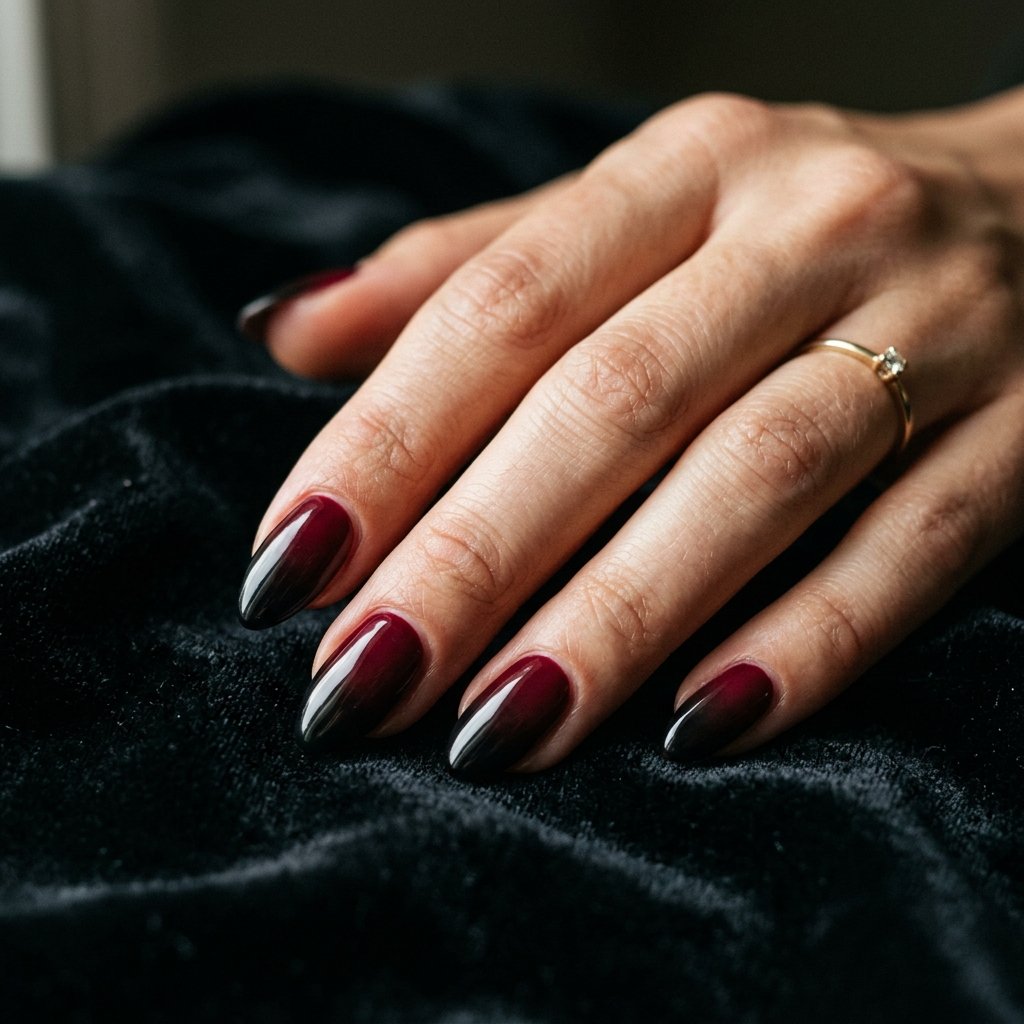 35 Gorgeous Fall Ombre Nails Ideas for Every Mood 16 Wine Red Ombre Nail Ideas