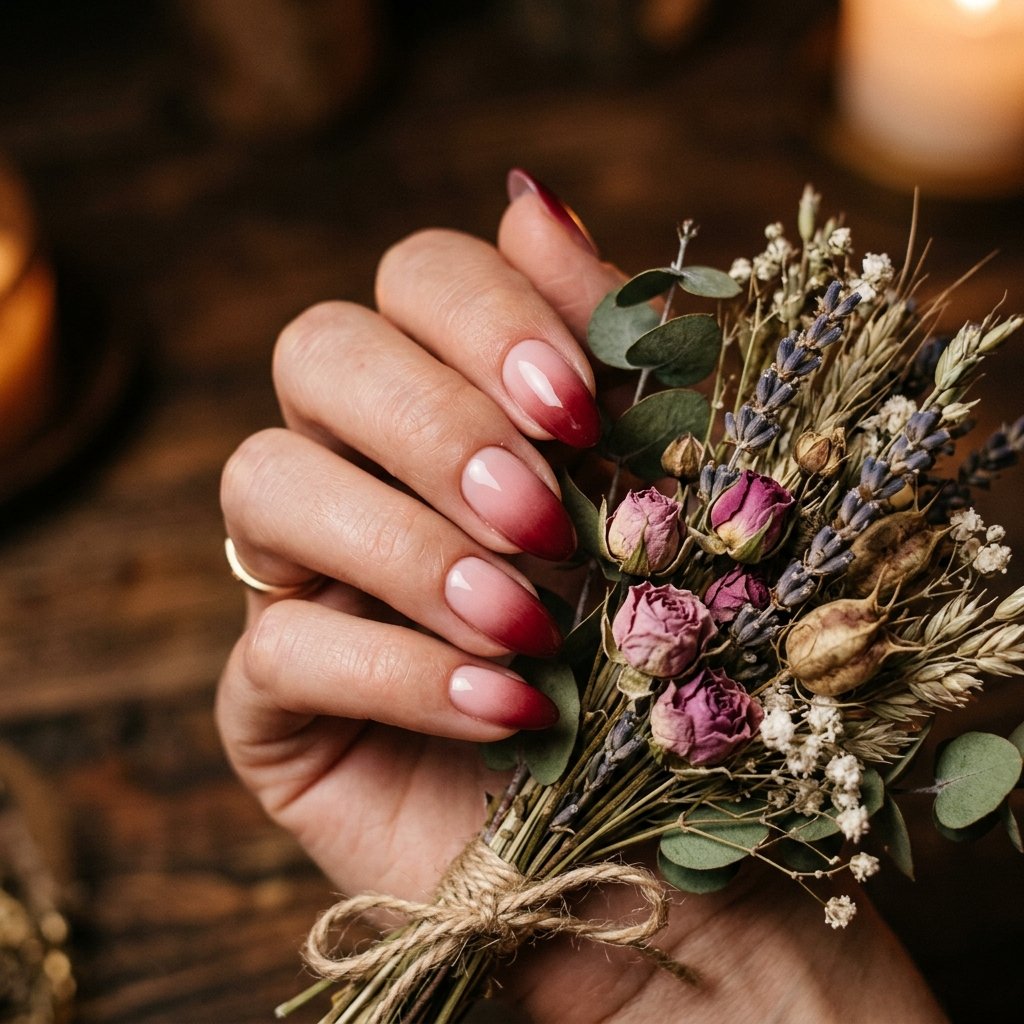 35 Gorgeous Fall Ombre Nails Ideas for Every Mood 4 Burgundy Fade Nail Ideas