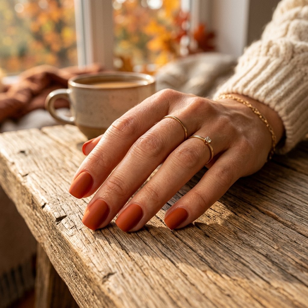 30 Best September Nails Designs for Fall 2026 3 Burnt Orange Nail Ideas