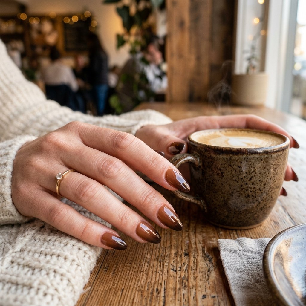 35 Gorgeous Fall Ombre Nails Ideas for Every Mood 15 Chocolate Brown Ombre Nail Ideas
