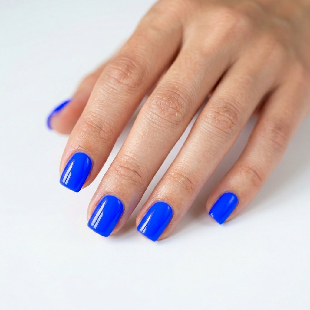 30 Gorgeous Neon Blue Nails Ideas You Will Actually Want to Wear 9 Neon Blue Short Nails