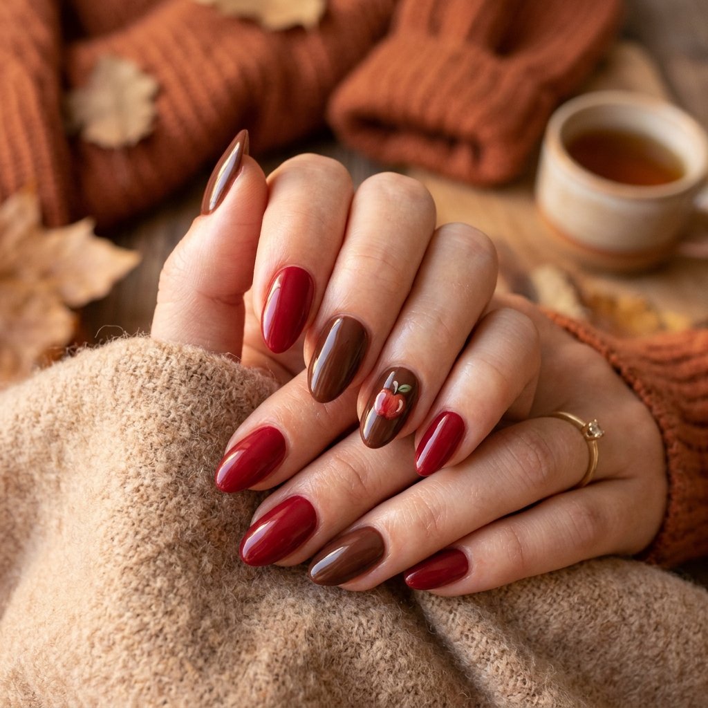 35 Best Thanksgiving Nails Ideas You Need to Try This Year 2026 31 Apple and Cinnamon Nail Designs for Fall