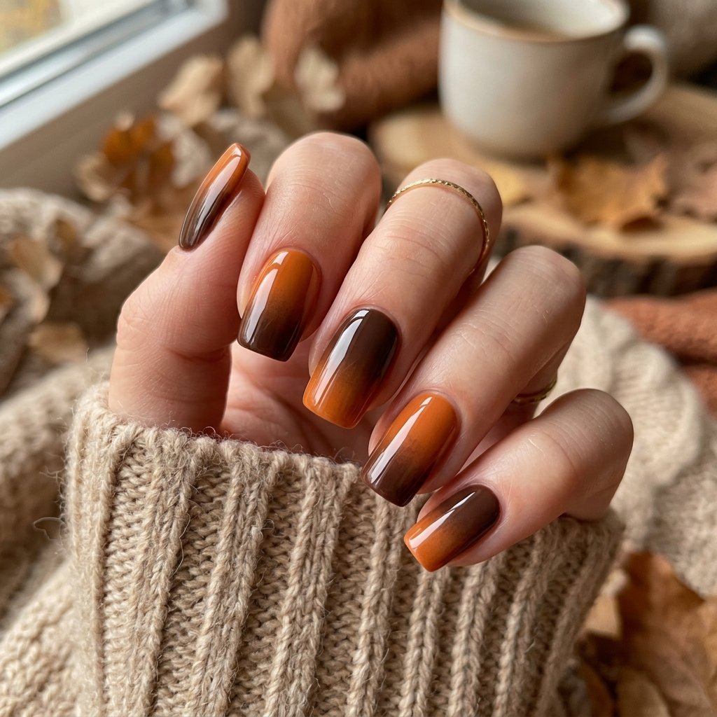 35 Best Thanksgiving Nails Ideas You Need to Try This Year 2026 9 Brown and Orange Nail Ideas for Thanksgiving